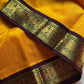 Mango Yellow Korvai Kanchivaram Silk Cotton Saree with Brown Zari Border – Pattu Nool Edit by House of Thansha