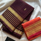 Kandaangi Chettinadu Cotton Saree – Brown