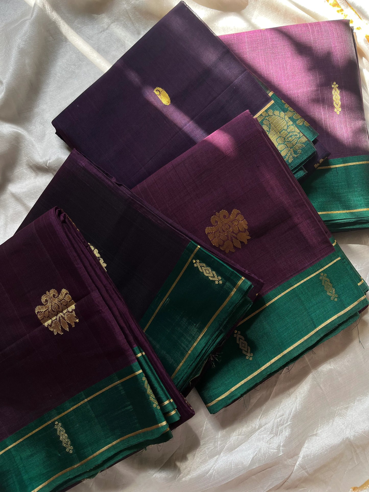 Vegan Weaves – Royal deep purple Handloom Art Silk Saree