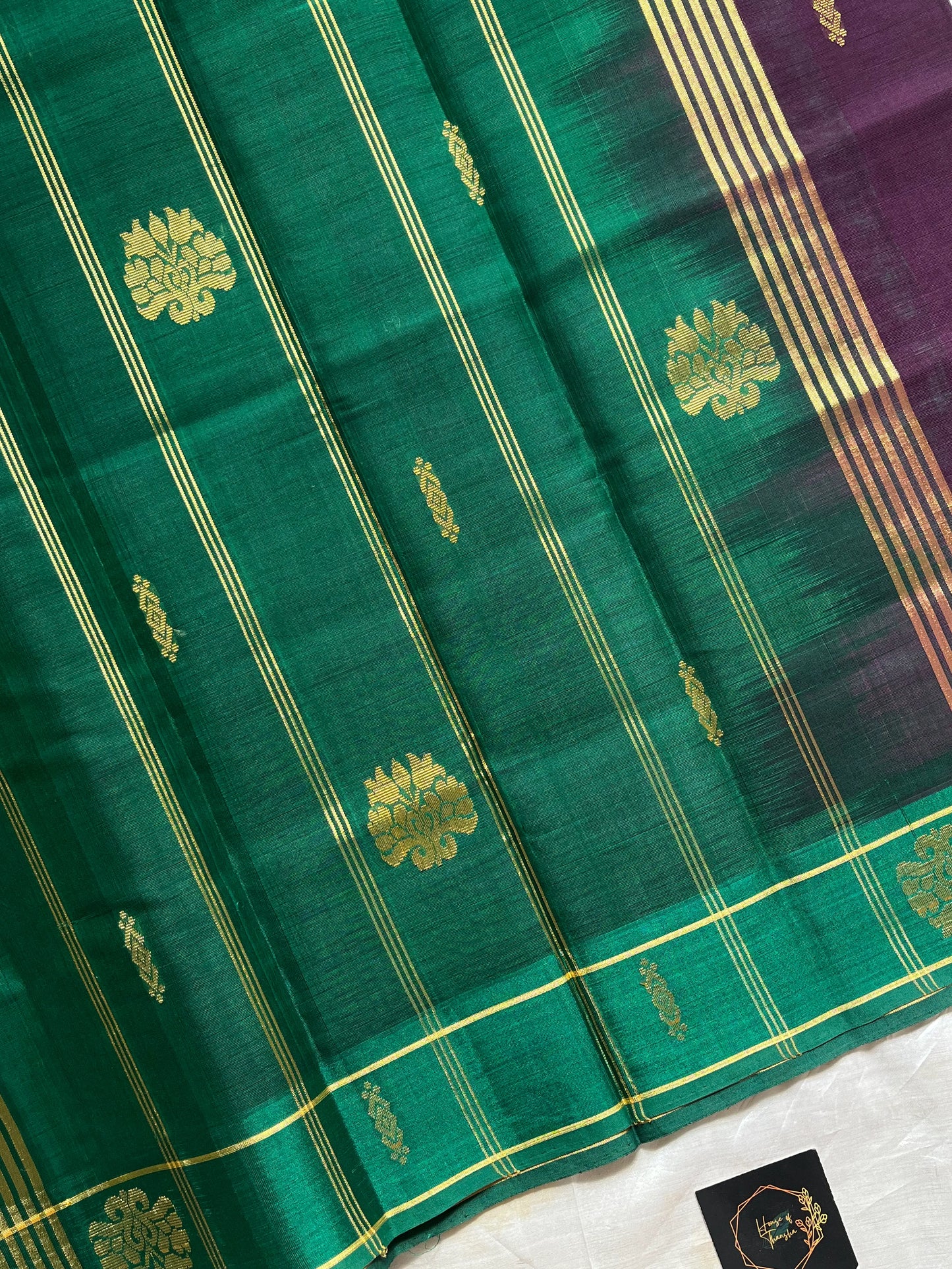 Vegan Weaves – Royal deep purple Handloom Art Silk Saree