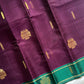 Vegan Weaves – Royal deep purple Handloom Art Silk Saree