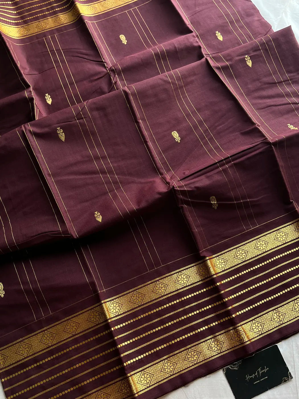 Kandaangi Chettinadu Cotton Saree – Brown