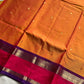 Orange 120 Count Mercerised Kanchi Cotton Saree | House of Thansha