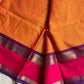 Orange 120 Count Mercerised Kanchi Cotton Saree | House of Thansha