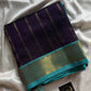 Pattu Nool Edit | Kanchi Silkcotton saree - Dark violet with sky blue