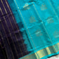 Pattu Nool Edit | Kanchi Silkcotton saree - Dark violet with sky blue