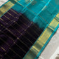 Pattu Nool Edit | Kanchi Silkcotton saree - Dark violet with sky blue