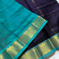 Pattu Nool Edit | Kanchi Silkcotton saree - Dark violet with sky blue
