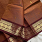 Honey Brown handloom Kanchi cotton saree with contrast border – House of Thansha