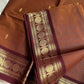 Honey Brown handloom Kanchi cotton saree with contrast border – House of Thansha