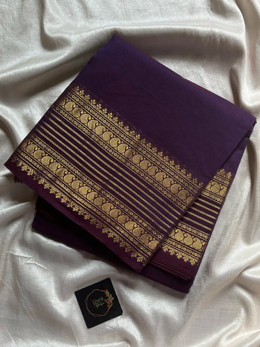 Subtle Weaves | Violet Kanchi Cotton Saree