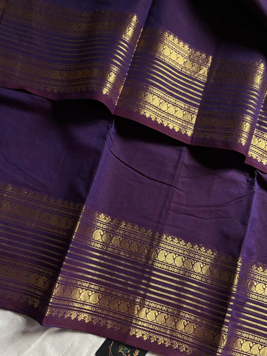 Subtle Weaves | Violet Kanchi Cotton Saree