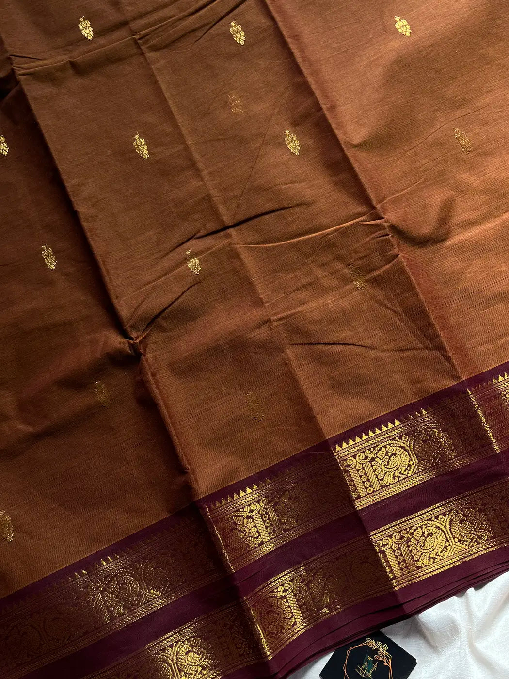 Vintage Loom Edit | Filter Coffee Brown Kanchi Cotton Saree