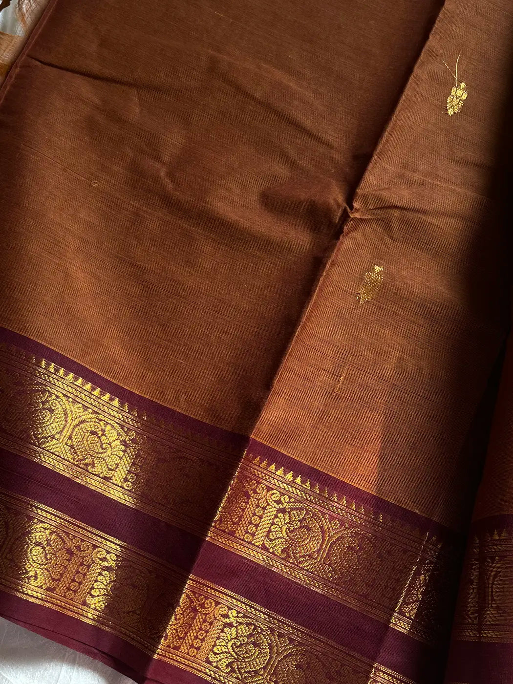 Vintage Loom Edit | Filter Coffee Brown Kanchi Cotton Saree