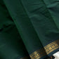 Minimal Border Edit - Dark green Cotton Saree