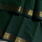 Minimal Border Edit - Dark green Cotton Saree