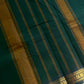 Minimal Border Edit - Dark green Cotton Saree