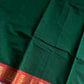 Minimal Border Edit - Dark Green Cotton Saree