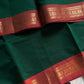 Minimal Border Edit - Dark Green Cotton Saree