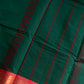 Minimal Border Edit - Dark Green Cotton Saree