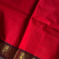 Minimal Border Edit - Red Cotton Saree