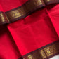 Minimal Border Edit - Red Cotton Saree