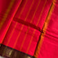 Minimal Border Edit - Red Cotton Saree