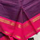 Zari Edition | Dark Purple Kanchi Cotton Saree with Pink border