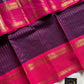 Zari Edition | Dark Purple Kanchi Cotton Saree with Pink border