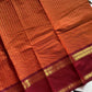 Rust Orange Kanchi cotton saree with maroon Rettaipettu border and zari pallu – House of Thansha