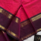 Zari Edition | Rani Pink Kanchi Cotton Saree with Royal Violet Border