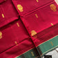 Vegan Weaves – Crimson 10 Yards Handloom Art Silk Saree