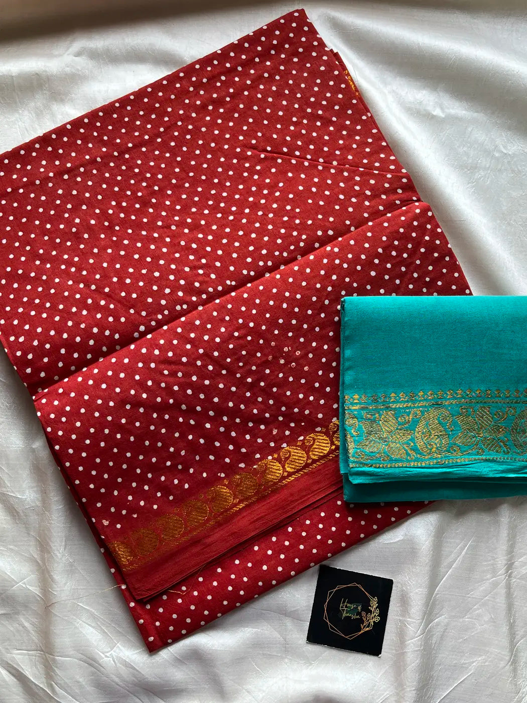 Madurai Sungudi Cotton - Rust Red
