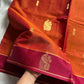 Vegan Weaves – Rust Orange 10 Yards Handloom Art Silk Saree