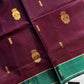Vegan Weaves – Dark Maroon 10 Yards Handloom Art Silk Saree