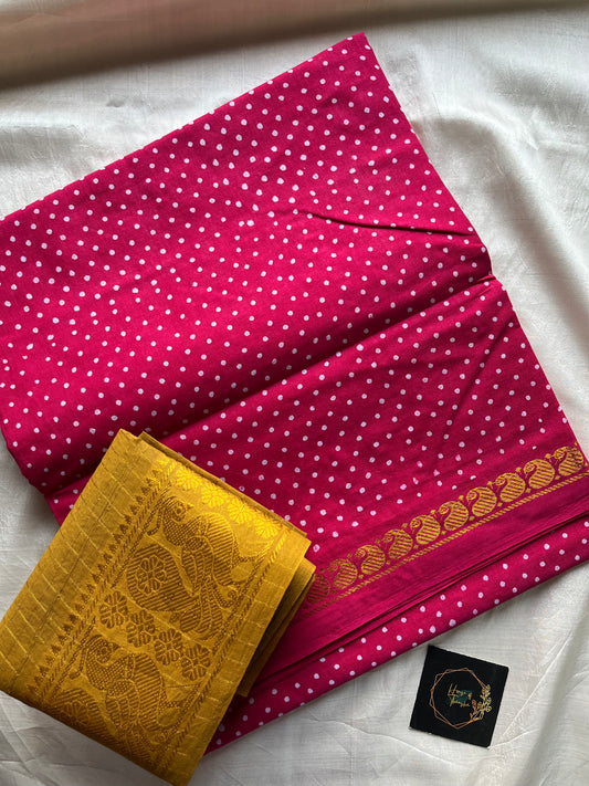 Madurai Sungudi Cotton - Pink
