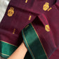Vegan Weaves – Dark Maroon 10 Yards Handloom Art Silk Saree