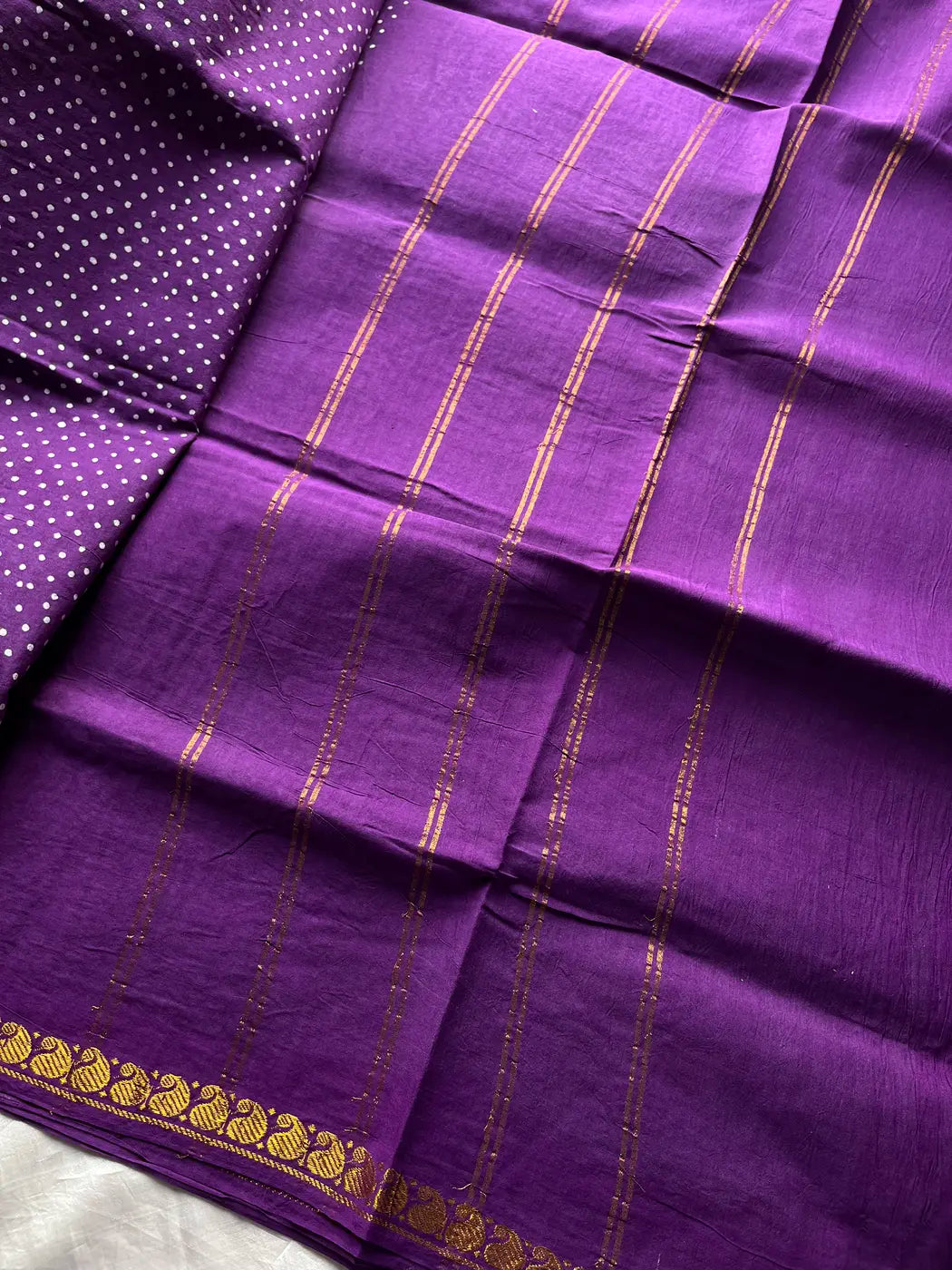 Madurai Sungudi Cotton - Purple