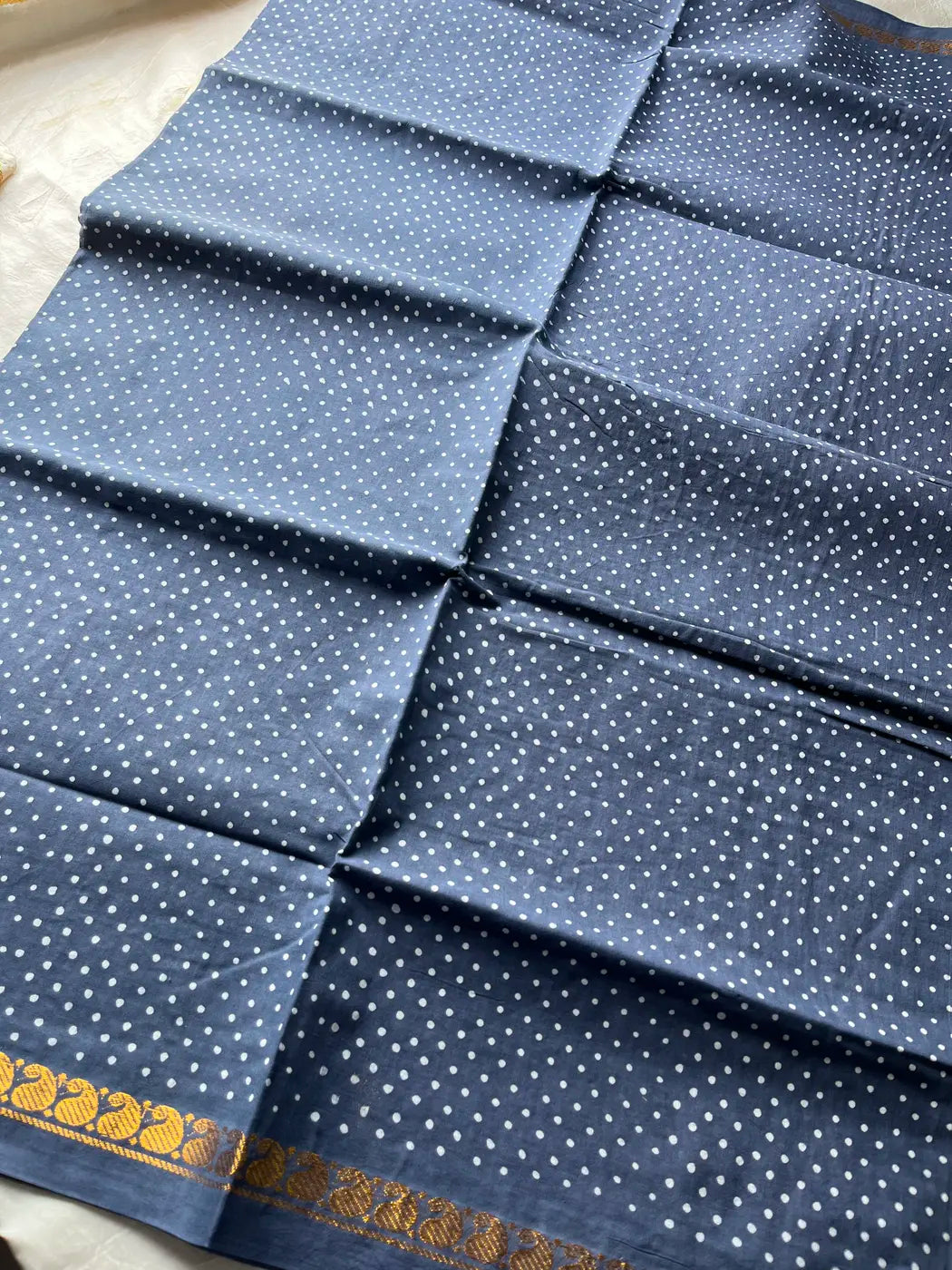 Madurai Sungudi Cotton - Pale Blue