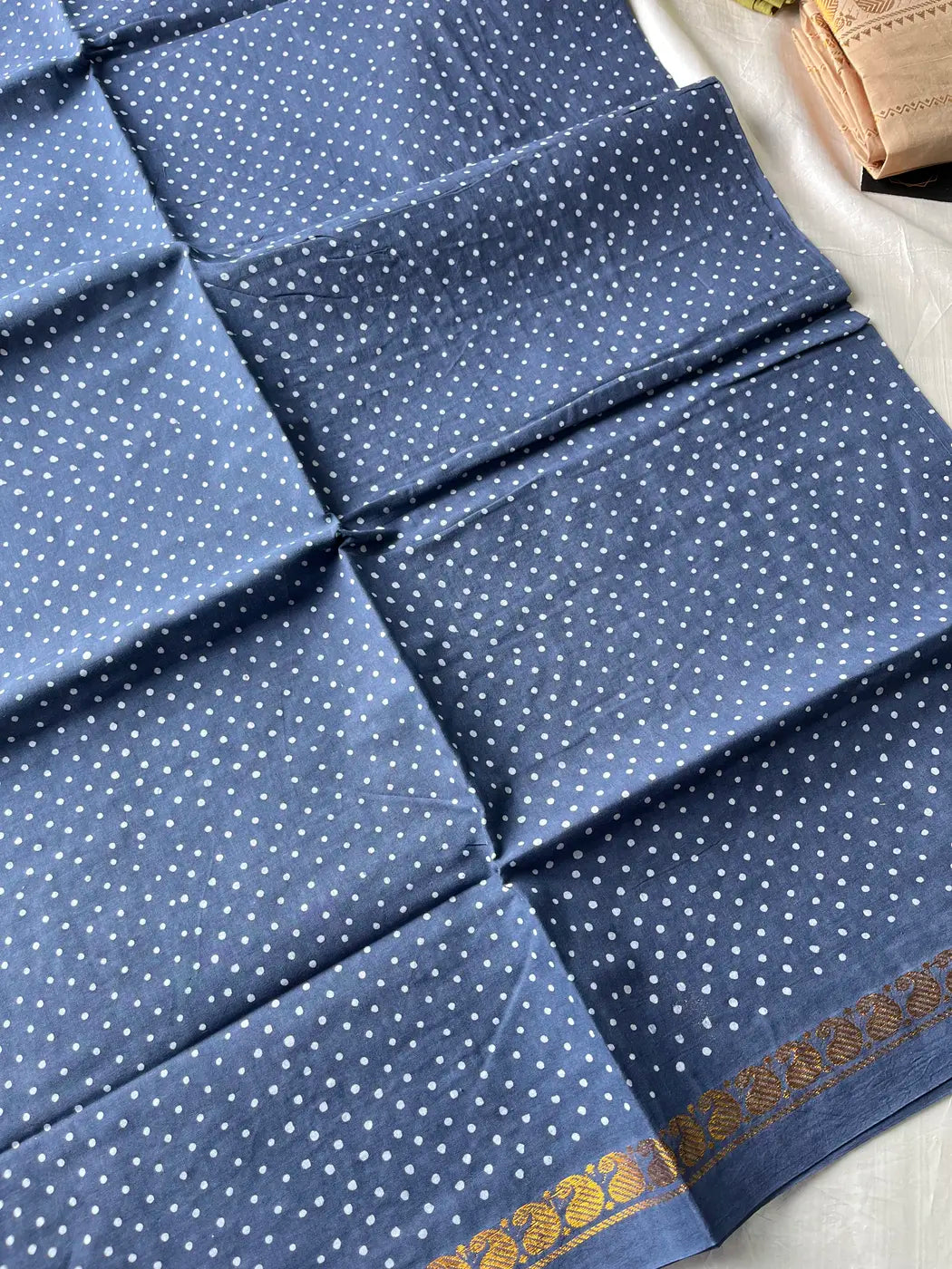 Madurai Sungudi Cotton - Pale Blue