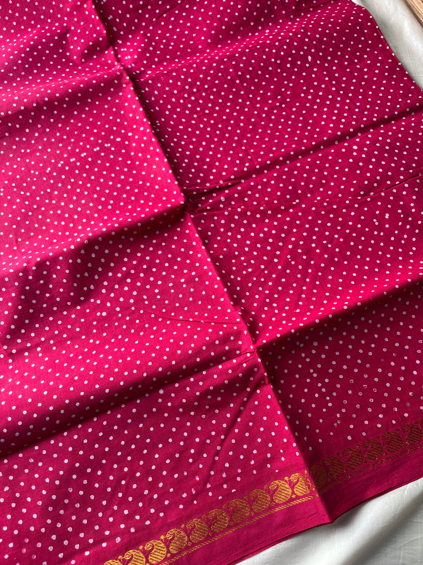 Madurai Sungudi Cotton - Pink