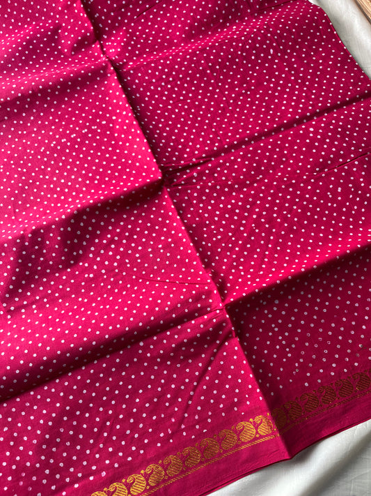 Madurai Sungudi Cotton - Pink
