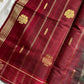 Green vegan handloom art silk saree with red contrast border – House of Thansha
