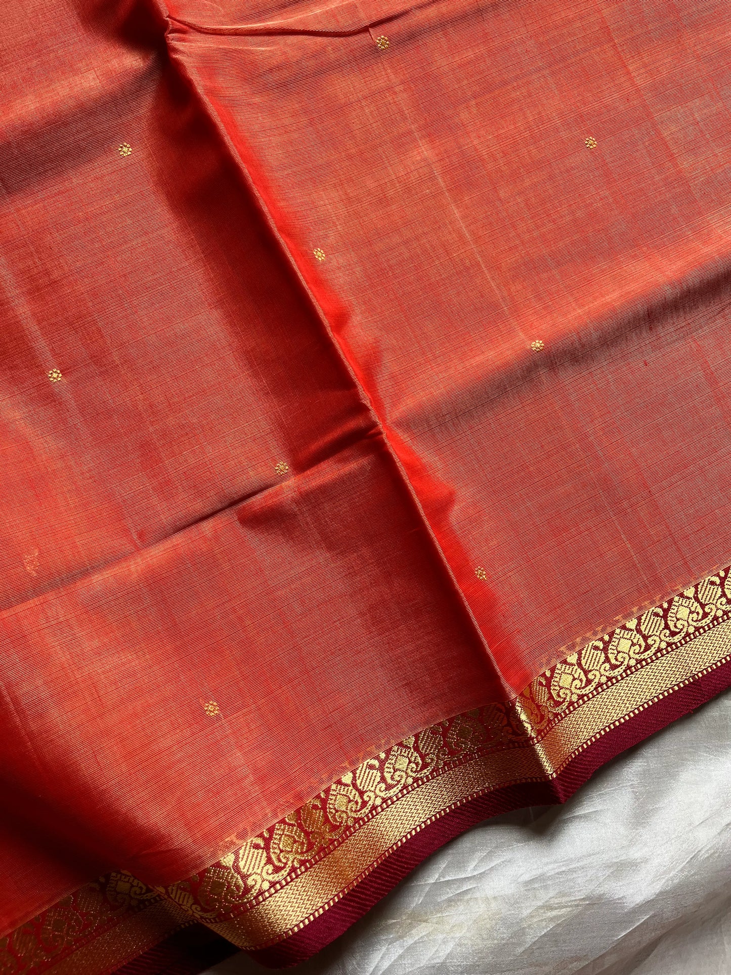 Vegan Weaves – Peach Handloom Art Silk Saree
