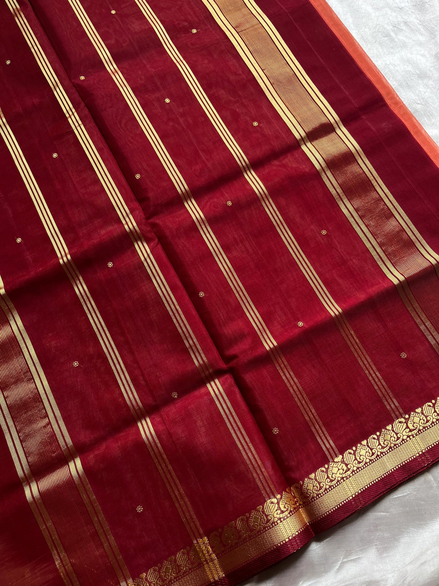 Vegan Weaves – Peach Handloom Art Silk Saree