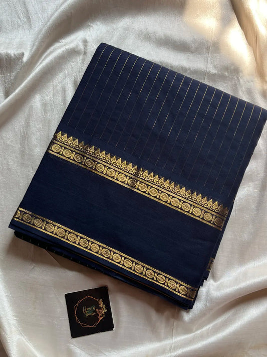 Zari Edition | Dark Blue Kanchi Cotton Saree