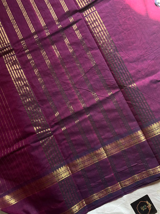 Zari Edition | Magenta Kanchi Cotton Saree