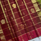 Vegan Weaves – Olive Green Checked Handloom Art Silk Saree