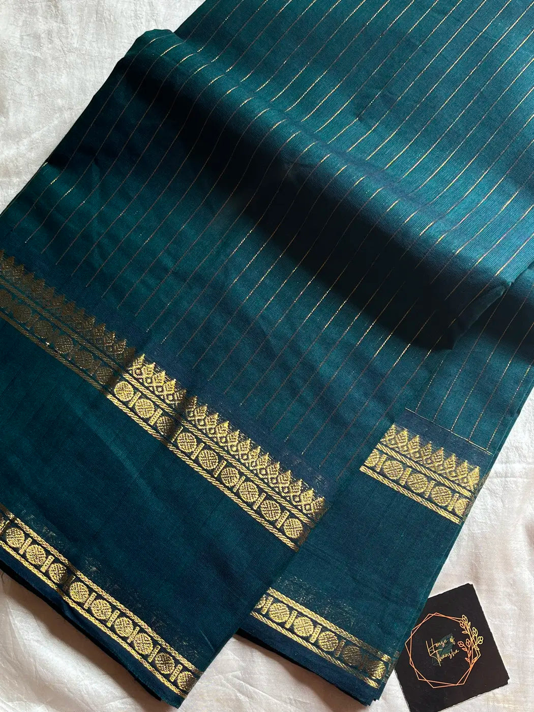 Zari Edition | Peacock Green Kanchi Cotton Saree