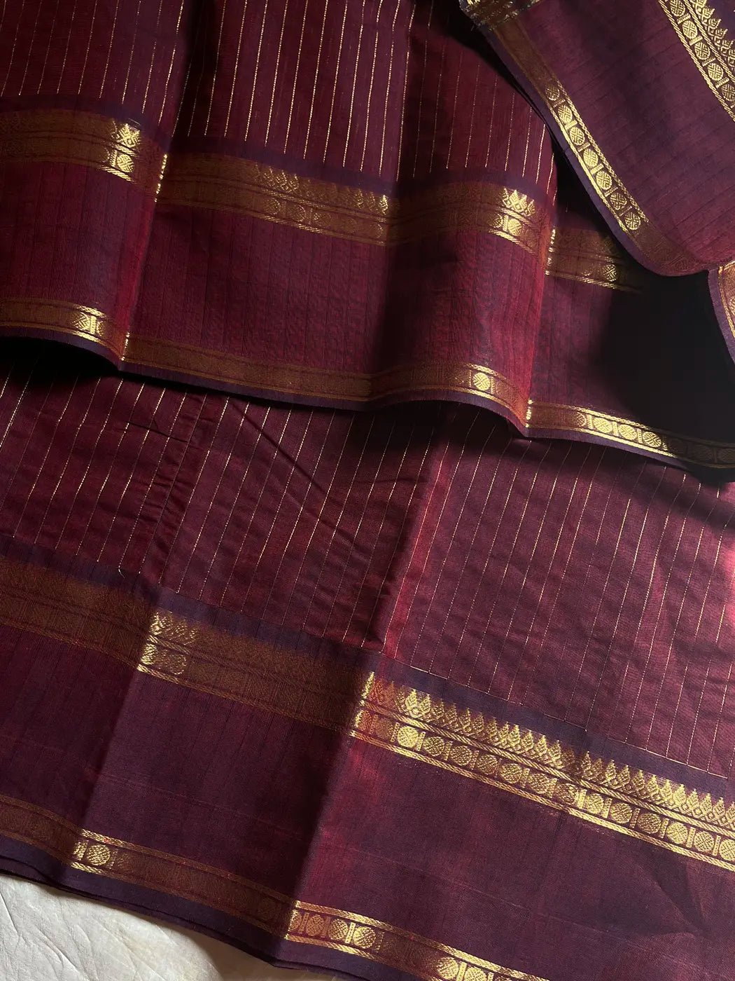 Zari Edition | Wine Maroon Kanchi Cotton Saree